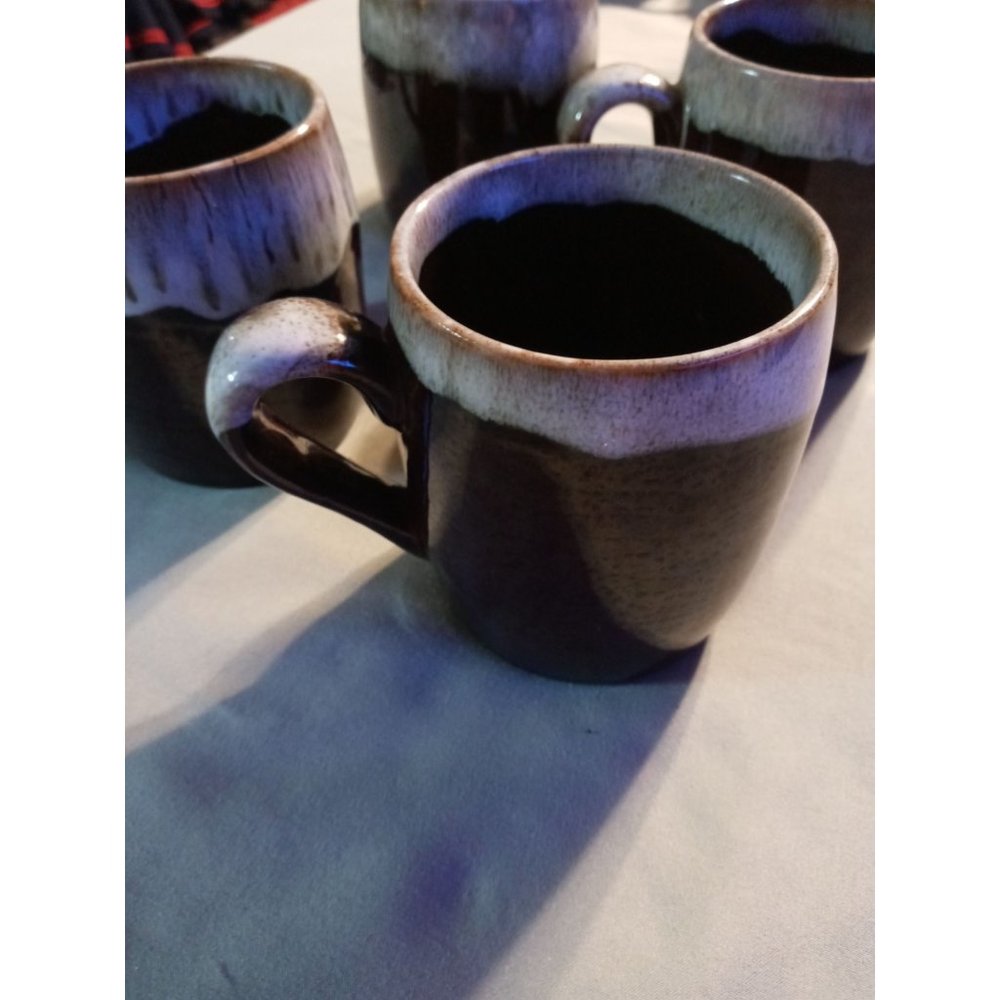 Vintage snowcap ceramic cups set of 4